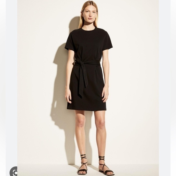 Vince‎ Short Sleeves Tie Waste Dress - Picture 1 of 10